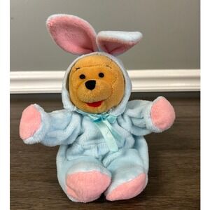 Disney Store Winnie the Pooh‎ Plush Stuffed Blue Pooh Easter Bunny